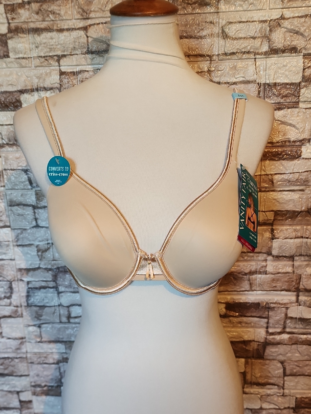 Vanity Fair Light Beige Bra with Convertible Straps Full Coverage